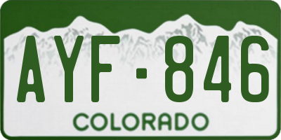 CO license plate AYF846