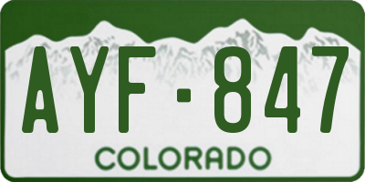 CO license plate AYF847