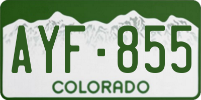 CO license plate AYF855