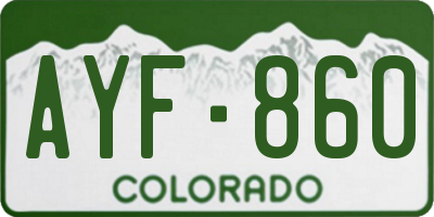 CO license plate AYF860