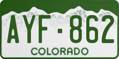 CO license plate AYF862