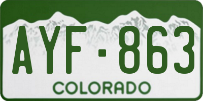 CO license plate AYF863