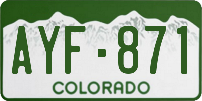 CO license plate AYF871