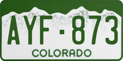 CO license plate AYF873