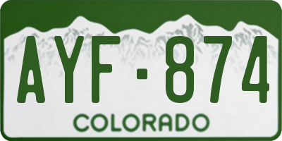 CO license plate AYF874