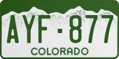 CO license plate AYF877