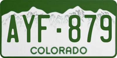 CO license plate AYF879