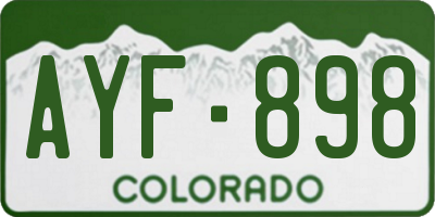 CO license plate AYF898