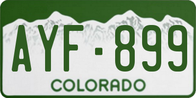 CO license plate AYF899