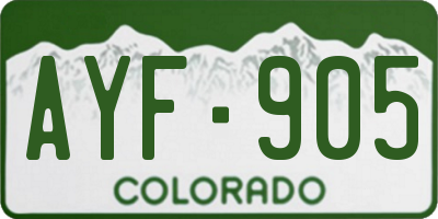 CO license plate AYF905