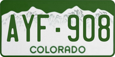 CO license plate AYF908