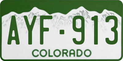CO license plate AYF913