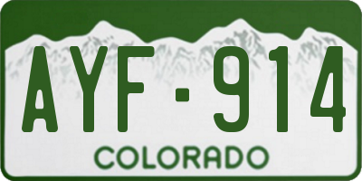 CO license plate AYF914