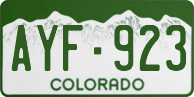 CO license plate AYF923