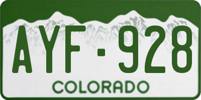 CO license plate AYF928