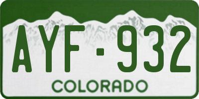 CO license plate AYF932