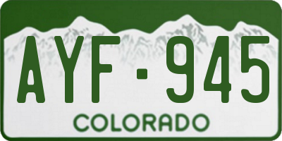 CO license plate AYF945