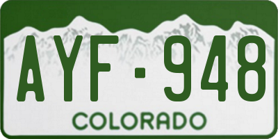 CO license plate AYF948