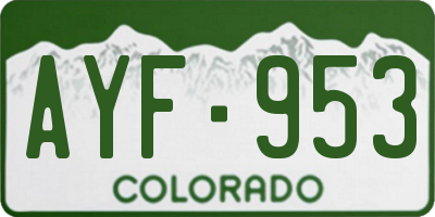 CO license plate AYF953