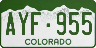 CO license plate AYF955