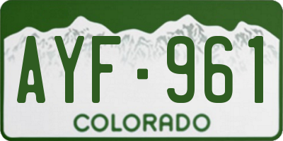 CO license plate AYF961