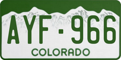 CO license plate AYF966