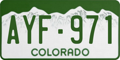 CO license plate AYF971