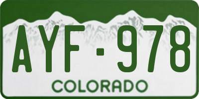 CO license plate AYF978