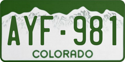CO license plate AYF981