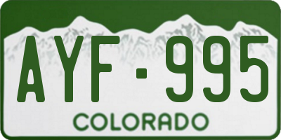 CO license plate AYF995