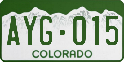 CO license plate AYG015