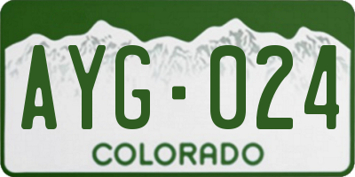 CO license plate AYG024