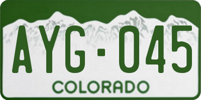CO license plate AYG045