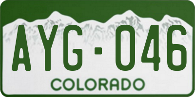 CO license plate AYG046