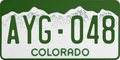 CO license plate AYG048