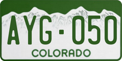 CO license plate AYG050