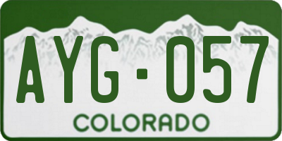 CO license plate AYG057