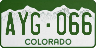 CO license plate AYG066