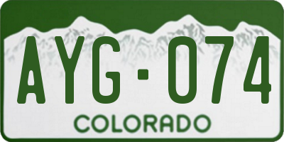 CO license plate AYG074