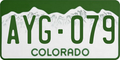 CO license plate AYG079