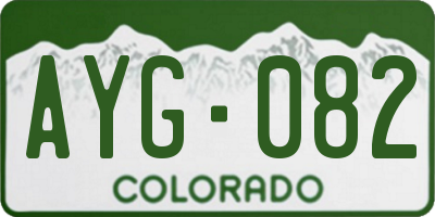 CO license plate AYG082