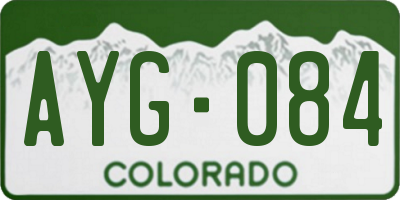 CO license plate AYG084