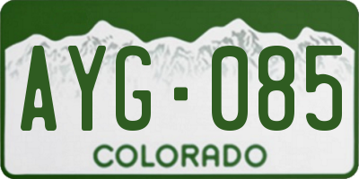 CO license plate AYG085