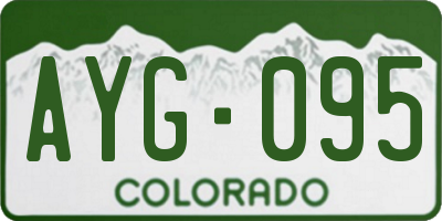 CO license plate AYG095