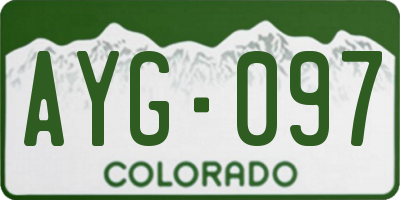 CO license plate AYG097