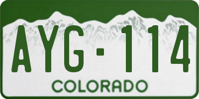 CO license plate AYG114