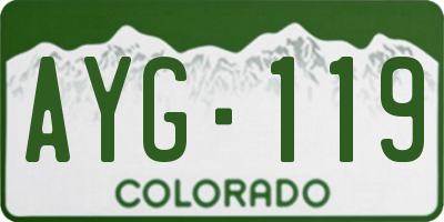 CO license plate AYG119