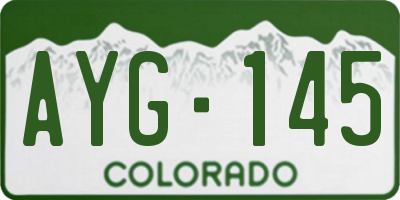 CO license plate AYG145