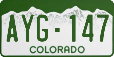 CO license plate AYG147