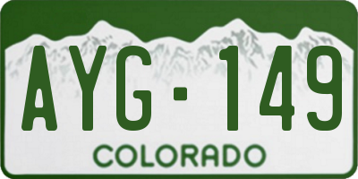 CO license plate AYG149